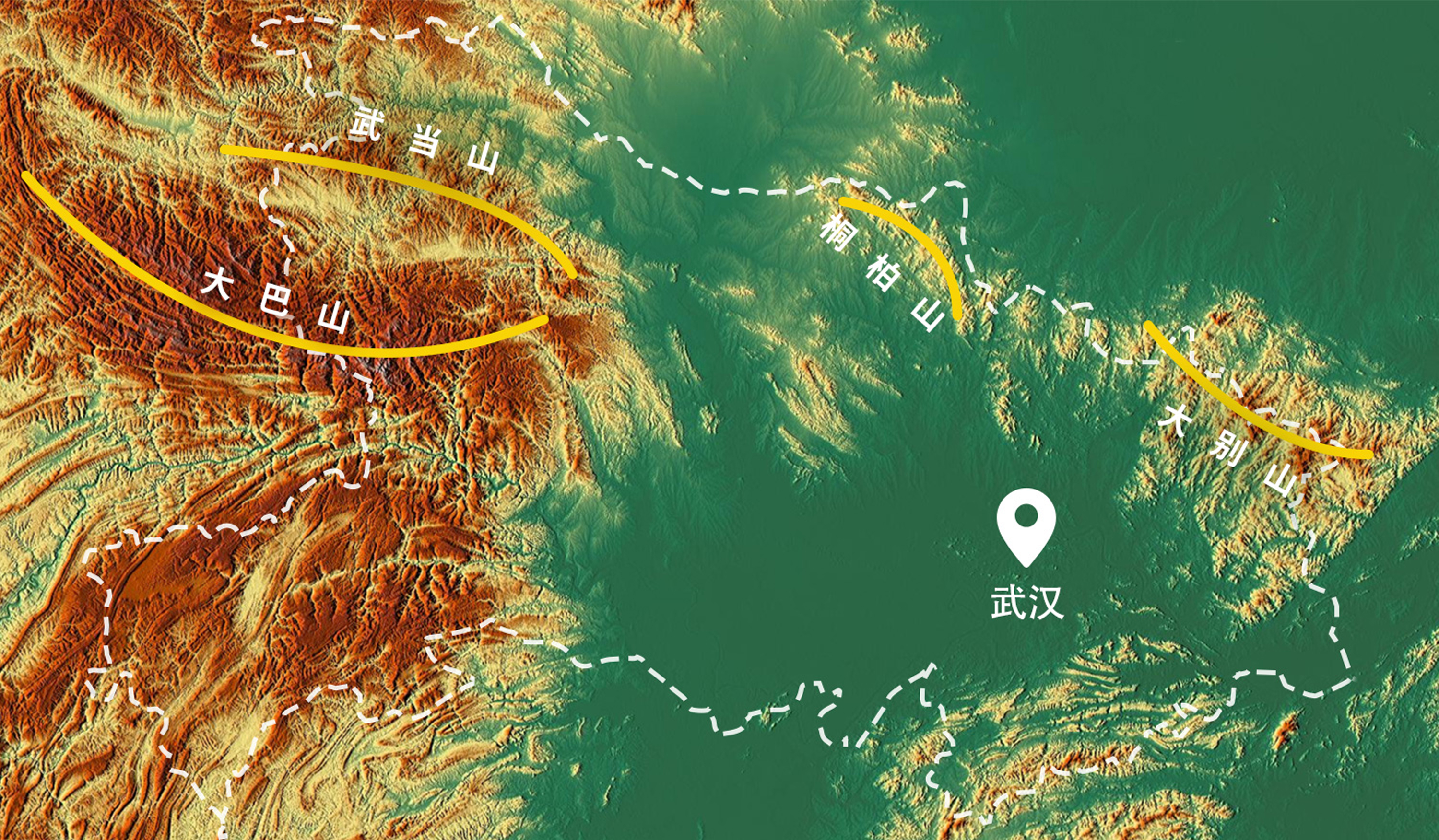湖北省主要山脉分布图图片